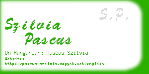 szilvia pascus business card